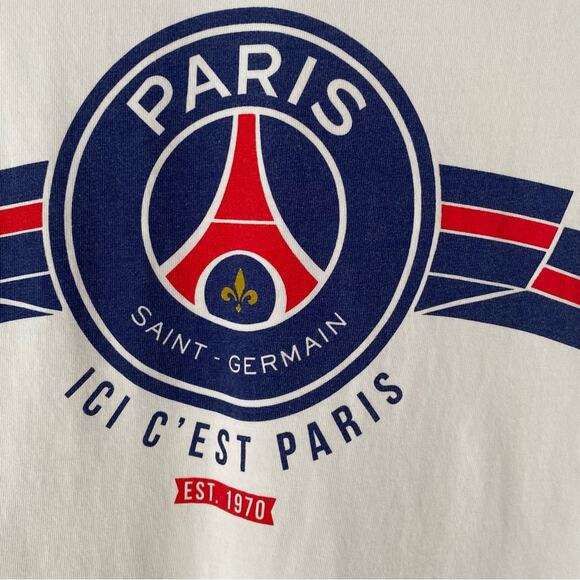 Saint-Germain Paris White Blue Red Short Sleeve T-shirt size large - Picture 7 of 7